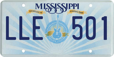 MS license plate LLE501