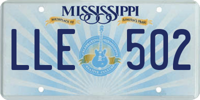 MS license plate LLE502
