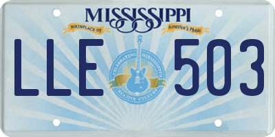 MS license plate LLE503
