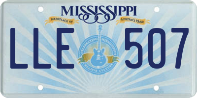 MS license plate LLE507