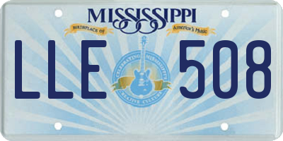 MS license plate LLE508