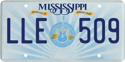MS license plate LLE509