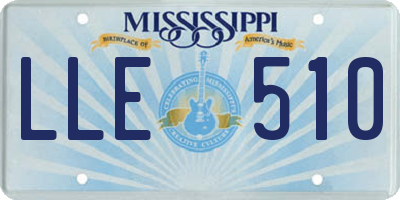 MS license plate LLE510