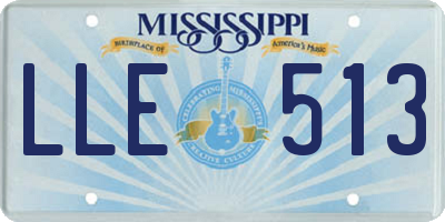 MS license plate LLE513