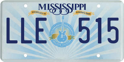 MS license plate LLE515