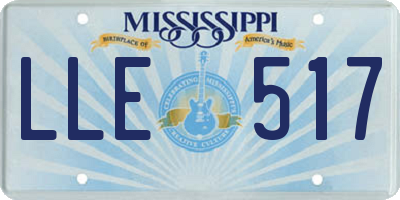 MS license plate LLE517