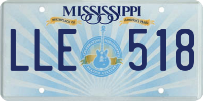 MS license plate LLE518
