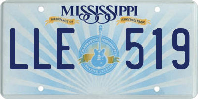 MS license plate LLE519
