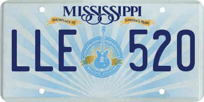 MS license plate LLE520