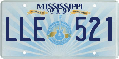 MS license plate LLE521