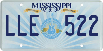 MS license plate LLE522