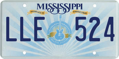 MS license plate LLE524