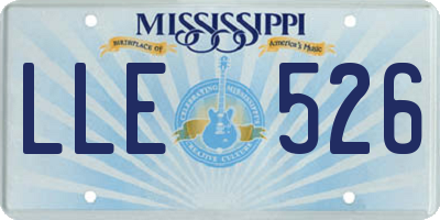 MS license plate LLE526