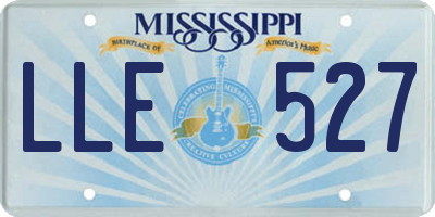 MS license plate LLE527