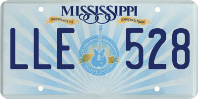 MS license plate LLE528