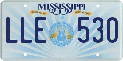 MS license plate LLE530