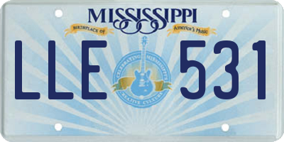 MS license plate LLE531