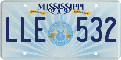 MS license plate LLE532