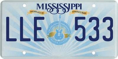 MS license plate LLE533