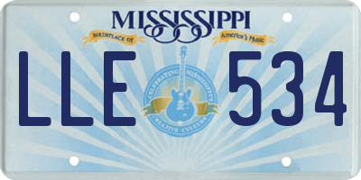 MS license plate LLE534