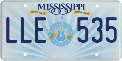 MS license plate LLE535