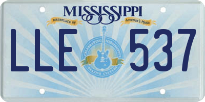 MS license plate LLE537