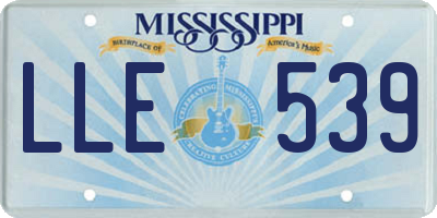 MS license plate LLE539