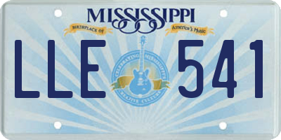 MS license plate LLE541