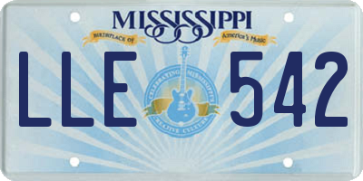 MS license plate LLE542