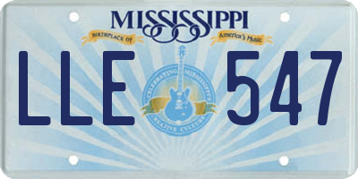MS license plate LLE547
