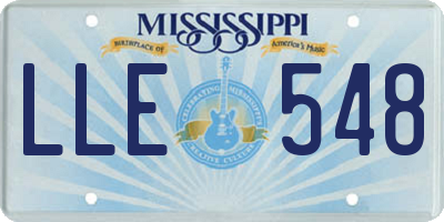 MS license plate LLE548