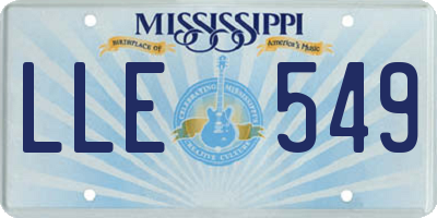 MS license plate LLE549