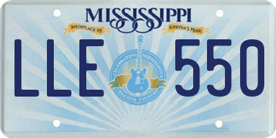 MS license plate LLE550