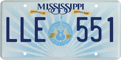 MS license plate LLE551