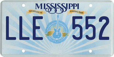 MS license plate LLE552