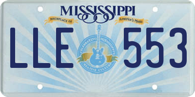 MS license plate LLE553
