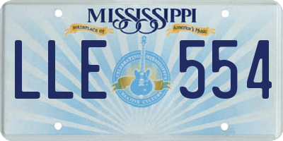 MS license plate LLE554