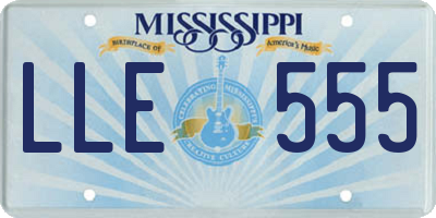 MS license plate LLE555