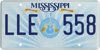 MS license plate LLE558