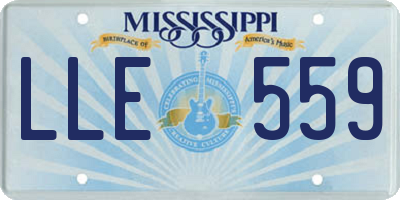 MS license plate LLE559