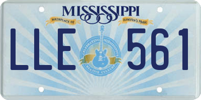 MS license plate LLE561