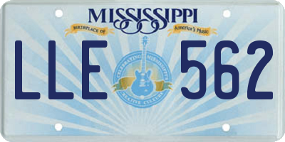 MS license plate LLE562