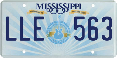 MS license plate LLE563