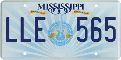 MS license plate LLE565