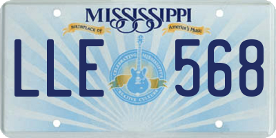 MS license plate LLE568