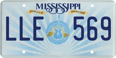 MS license plate LLE569
