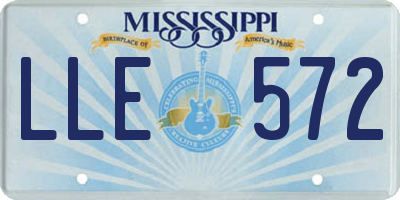 MS license plate LLE572