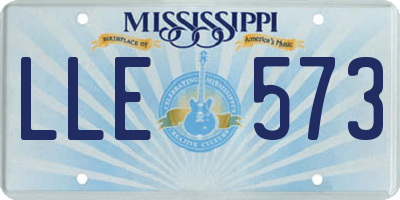 MS license plate LLE573