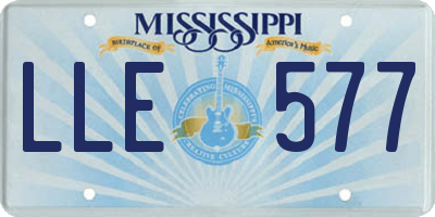 MS license plate LLE577