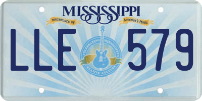 MS license plate LLE579